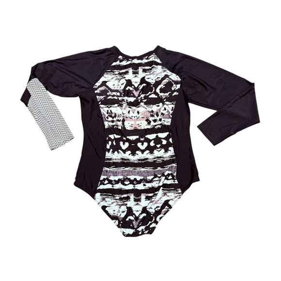 Women’s 3XL Zip Front Long Sleeve Swim Suit with padded Top No Brand - Picture 3 of 6